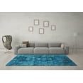 thumbnail image 3 of Ahgly Company Machine Washable Indoor Rectangle Oriental Turquoise Blue Industrial Area Rugs, 7' x 9', 3 of 4