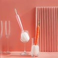 thumbnail image 3 of Sponge Cleaning Brush Long Plastic Handle Cleaner Cup Cleaning Brush for Glass Coffee Tea Glasses Pot Water Bottle,Single Pink, 3 of 4