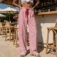 thumbnail image 4 of PBFRDSJ Striped Wide Leg Pants for Women Elastic Waist Drawstring Lounge Pants Trendy Flowy Loose Beach Vacation Bottoms, 4 of 9