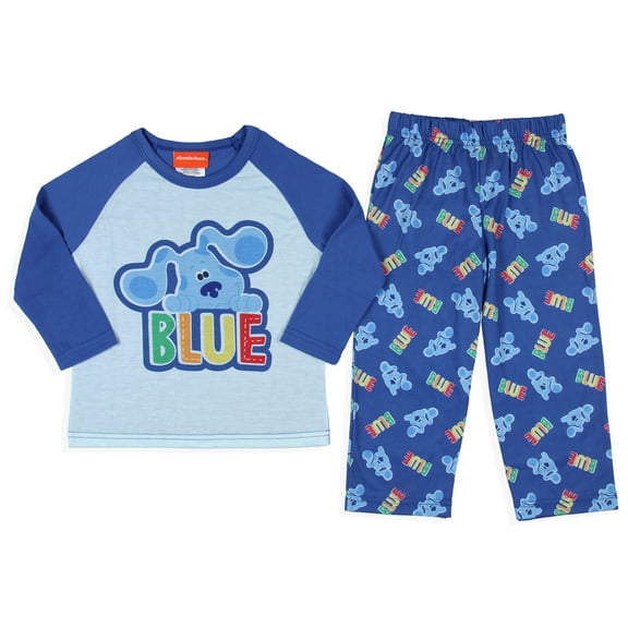 Nickelodeon Toddler Boys' Blue's Clues Sleep Raglan Shirt Pant Pajama Set