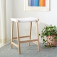 thumbnail image 2 of SAFAVIEH Aariz Rectangle Counter Stool, White/Natural (18.5 in. W x 19 in. D x 26.8 in. H), 2 of 10