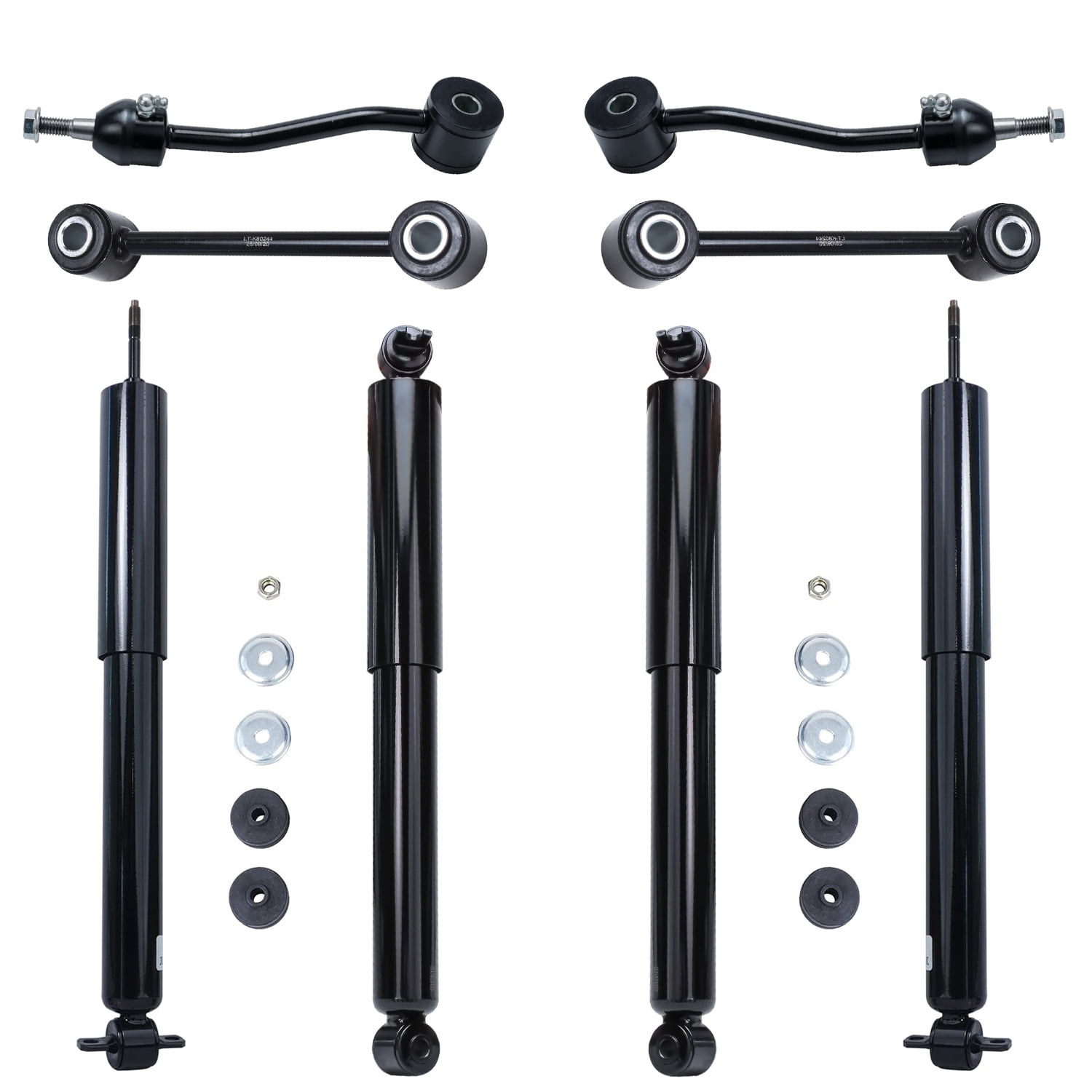 Detroit Axle - Front Rear Shock Absorbers Sway Bar Links Replacement for  1997-2006 Jeep Wrangler - 8pc Set 