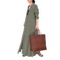 thumbnail image 6 of ZANZEA Women Casual Solid Button Down Long Sleeve Split Hem Maxi Dress, 6 of 7