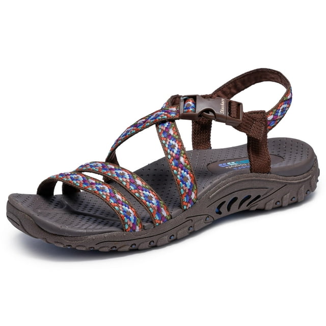 Sandalia deportiva Skechers Reggae-Dream Weaver para mujer, color chocolate 8