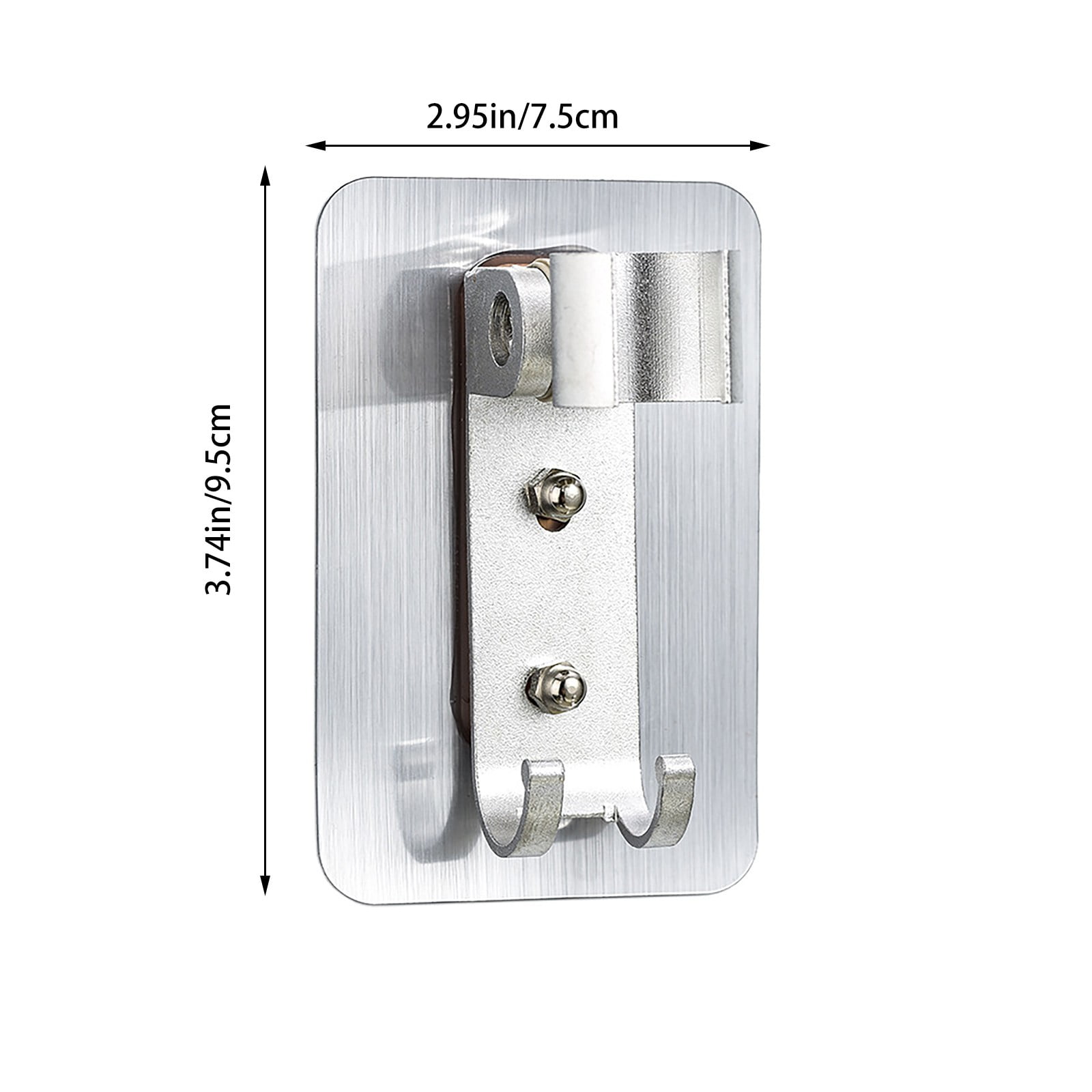 KES All-Metal Shower Head Holder - Adhesive Wall Mount, Adjustable, Fits Standard & Oversized Hoses, Brushed Steel