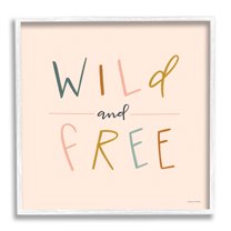 Stupell Industries Wild & Free Boho Inspirational Painting White Framed Art Print Wall Art, 12 x 12
