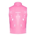thumbnail image 4 of TiaoBug Men's Wet Look Tank Tops Zipper Sleeveless Vest Faux Leather Stand Collar Jacket Clubwear Pink 4XL, 4 of 7