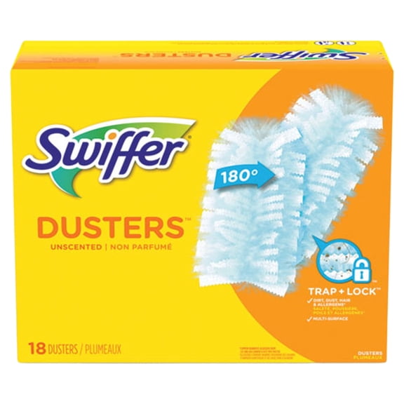 Swiffer Dusters Refill, Fiber Bristle, Light Blue, 18/Box