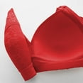 thumbnail image 5 of AINIYS Soft Cup Bra Wireless Secure Fit Bra for Women Breathable Everyday Bras Thin Fabric Bralettes Bralette Floral Lace Red 38/85, 5 of 6