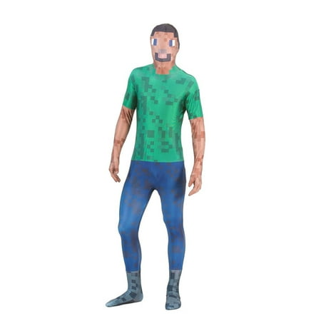 Pixelated Green Man Adult Morphsuit Costume