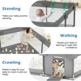 thumbnail image 3 of babyeap Baby Playpen,71*50 Inch Extra Large Baby Playards for Babies and Toddlers,Fence Baby Play Yards for Indoor & Outdoor with Breathable Mesh,Dark Gray, 3 of 7