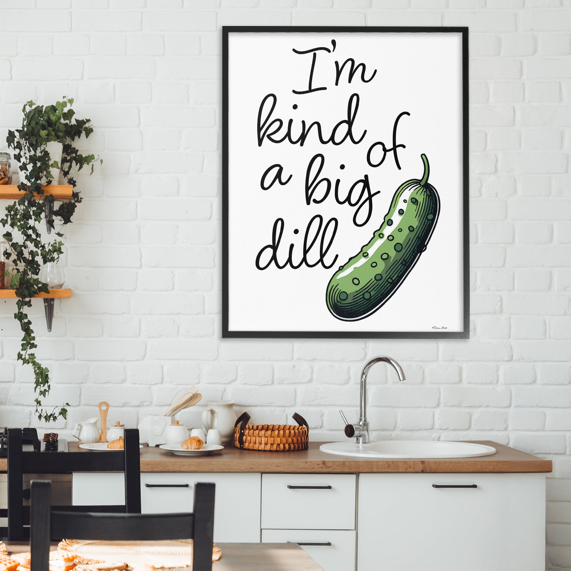 Stupell Industries Kind Of A Big Dill Pickle Black Framed Giclee Art, design by Susan Ball