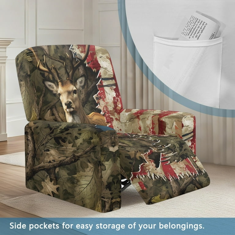 Akshaya Camo Recliner For Kids Xixirimido American Flag Deer