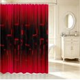 thumbnail image 2 of Manfei Art Check Shower Curtain 72Wx78L,Geometric Grid Bath Curtain,Black Red, 2 of 5