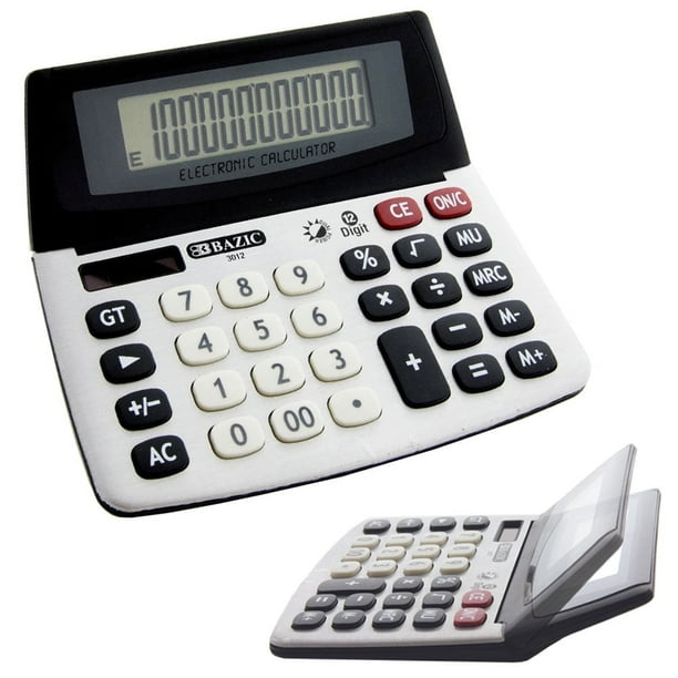 Calculadora de escritorio de 12 dígitos, botones grandes, doble alimentación, batería solar, pantalla grande