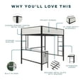 thumbnail image 6 of Novogratz Axel Metal Loft Bed with Desk and Shelves, Full, 6 of 17
