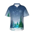 thumbnail image 1 of Fotbe Christmas Trees Camisa Hawaiana para Hombre Unisex – Camisa Casual de Verano con Botones de Manga Corta de Algodón y Lino,XX-Large, 1 of 7