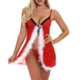 thumbnail image 3 of Conjunto de lencería Camisón Tentación Vestido de Noche para Dormitorio Hugtrwg para mujer Rojo T S, 3 of 8