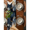 thumbnail image 2 of Marble Navy Blue Table Runner 108 Inches Long for Dining Table Decor,Grey Gold Cracked Crystal Texture Burlap Linen Farmhouse Table Runner Coffee Table Runners Dresser Scarf for Kitchen Party Holiday, 2 of 8