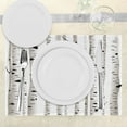 thumbnail image 3 of Ambesonne Birch Tree Place Mats Set of 4, Seasonal Woodland, Standard Size, Black and White, 3 of 6