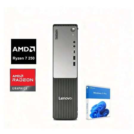 Lenovo ThinkCentre Neo 55s Gen 6 SFF ,AMD Ryzen 7 250 Processor, 32GB DDR5 RAM, 2TB SSD,AMD Radeon™ 780M Graphics, Wi-FI 7, Windows 11 Pro, Business Desktop - Black