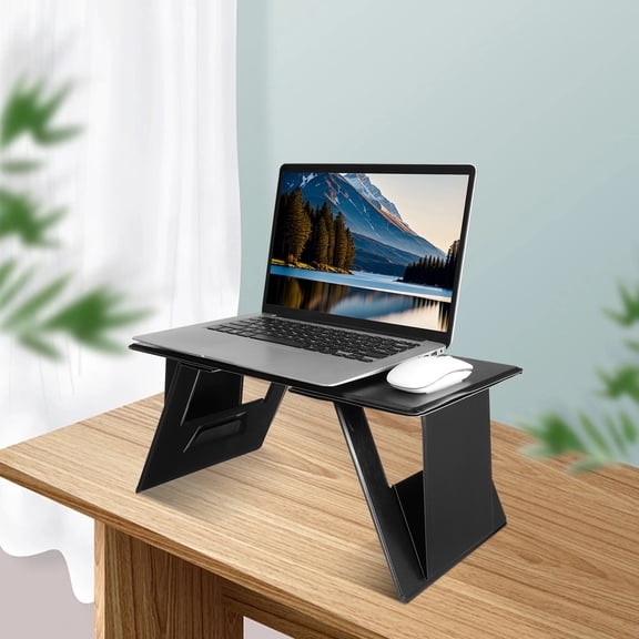 Soimiss Adjustable Foldable Lap Desk Black High-Density Board Travel Use