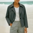 thumbnail image 2 of Veste de Printemps pour Femmes, Veste de Costume Décontractée à Manches Longues Unie avec Boutons et Col, 2 of 5