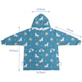 thumbnail image 7 of Blue Cartoon Unicorn Rainbow Cloud Star Balloon Blanket Hoodies for Kids 6-13YR Oversize Wearable Blanket Hoodies for Boys Girls Teens, 7 of 7