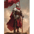 thumbnail image 1 of Armure de Guerrier Chevalier Cape Rouge Toile Art Mural 15,75 X 11,81 Pouces, 1 of 8