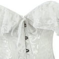 thumbnail image 5 of Lace Short Sleeves Corset Top Sexy Bustier Lingerie Waist Cincher Costume Tops White XXL, 5 of 8