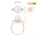 thumbnail image 4 of ANGARA South Sea Cultured Pearl Ring with Trio Diamonds in 14K Rose Gold for Women | June Birthstone, Birthday, Anniversary, Jewelry Gift for Women | Pearl Ring, 4 of 8