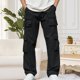 thumbnail image 5 of Pantalones largos para hombre, moda informal, cómodos, sólidos, con bolsillos, con cordón ajustable, pantalones regulares de poliéster para hombre., 5 of 7