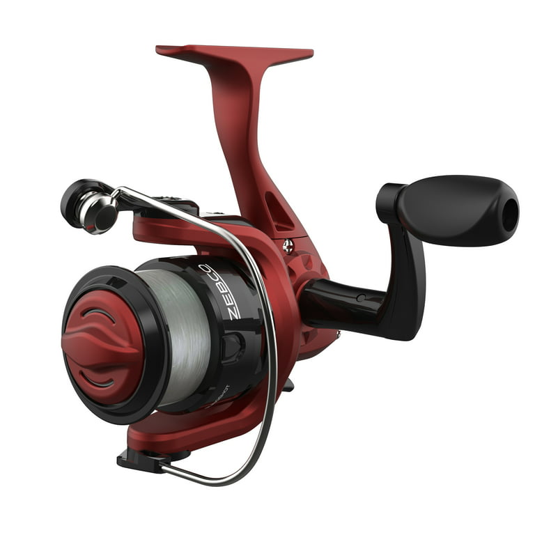 Zebco Slingshot Spinning Reel and Fishing Rod Combo, 5-Foot 6-Inch 2-Piece Fishing  Pole, Size 20 Reel, Changeable Right- or Left-Hand Retrieve, Pre-Spooled  with 8-Pound Zebco Cajun Line, Red 