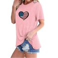 thumbnail image 2 of Camisetas de Manga Corta para las Mujeres Día de la Independencia Impresión Básica Camiseta de Verano, Cuello Redondo Casual Camiseta Blusa, 2 of 4
