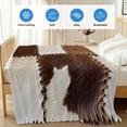 thumbnail image 4 of Brown White Leather Texture Cooling Blanket, Lightweight Breathable Summer Throw Blanket with Double Sided Cold Effect, Abstract Art Cowhide Picnic Beach Blankets Bed Sheet for Hot Sleepers 30"x40", 4 of 8