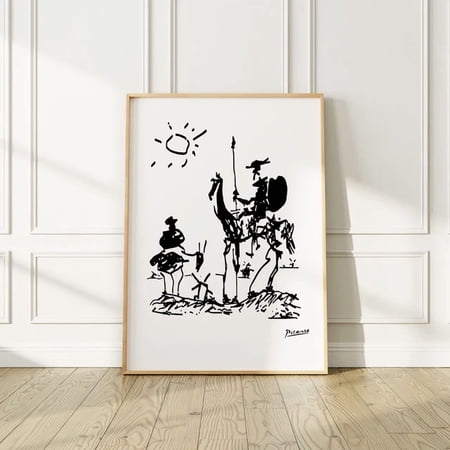 Pablo Picasso "Don Quixote" 1955 Sketch Art Print Matte Paper For Home Decor Living Room Bedroom Office