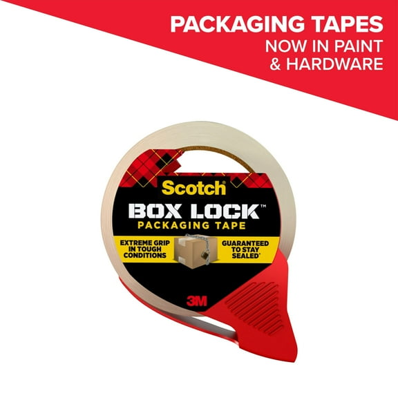 Scotch Box Lock Packaging Tape with Dispenser, Clear, 1.88 in. x 38.2 yd., 1 Total