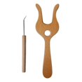 thumbnail image 2 of Dserhfy Wood Knitting Fork with Hook Hand Cut Lucet Cord Braiding Fork DIY Weaving Craft Tool for Crochet Drawstring And Scarves Making, 2 of 7