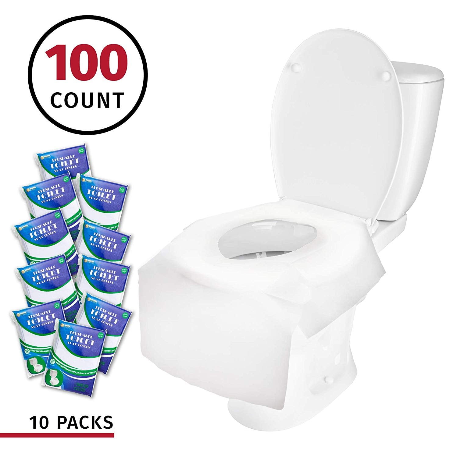 Banana Basics Flushable Disposable Toilet Seat Cover 5 Packs, 10 Each