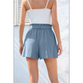thumbnail image 4 of Women Casual Shorts Bowknot Tie Waist Summer Shorts with Pockets Gray Blue S, 4 of 7