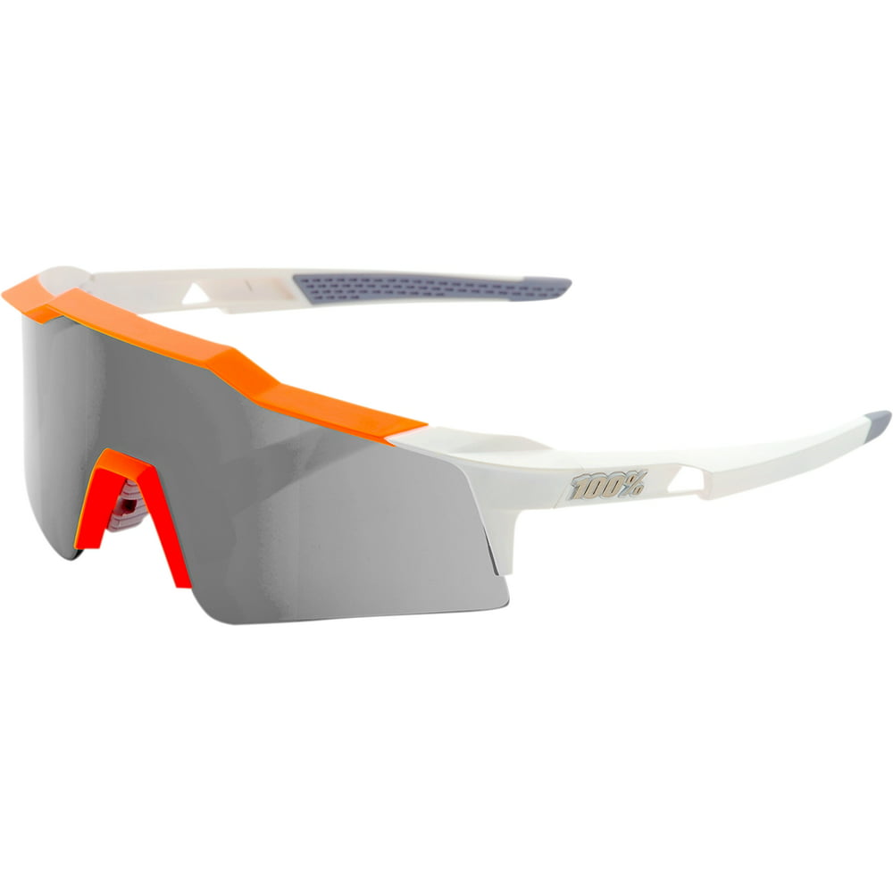 100% Speedcraft SL Sunglasses White/Orange w/Smoke Lens 61002-006-57 ...