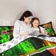 thumbnail image 5 of Manfei 3D Gamepad Queen Comforter Set,Gaming Gamer Bedding Sets,Gradient Green Orange Bedding Comforter Set For Boys Kids,Ultra Soft Home Decor Reversible,3-Piece, 5 of 8