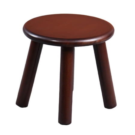 Household Children' Thick Leg Posts Footboard Low Stool Tiny Stool Seat Chair Wooden Durable for Playroom Entrance Kids Children Boys - Round Brown