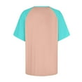 thumbnail image 5 of bnaln Women's Tops Casual Round Neck Pullover Splicing Color Short Sleeve Loose T Shirts Ladies Dressy Casual Blouses Summer Tunic Tops Plus Size Tshirts Fashion Tees Going Out, 5 of 5