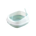 thumbnail image 3 of Caja de arena para gatos, inodoro, extraíble, gran espacio, caja de arena portátil, semicerrada, a prueba de salpicaduras, fácil de limpiar, bandeja Azul Yinane Bandeja de arena para gatos, 3 of 8