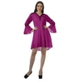 thumbnail image 2 of Moomaya Robes Mini Imprimées à Col en V pour Femmes Manches à Volants Robes de Plage pour Femmes, 2 of 4