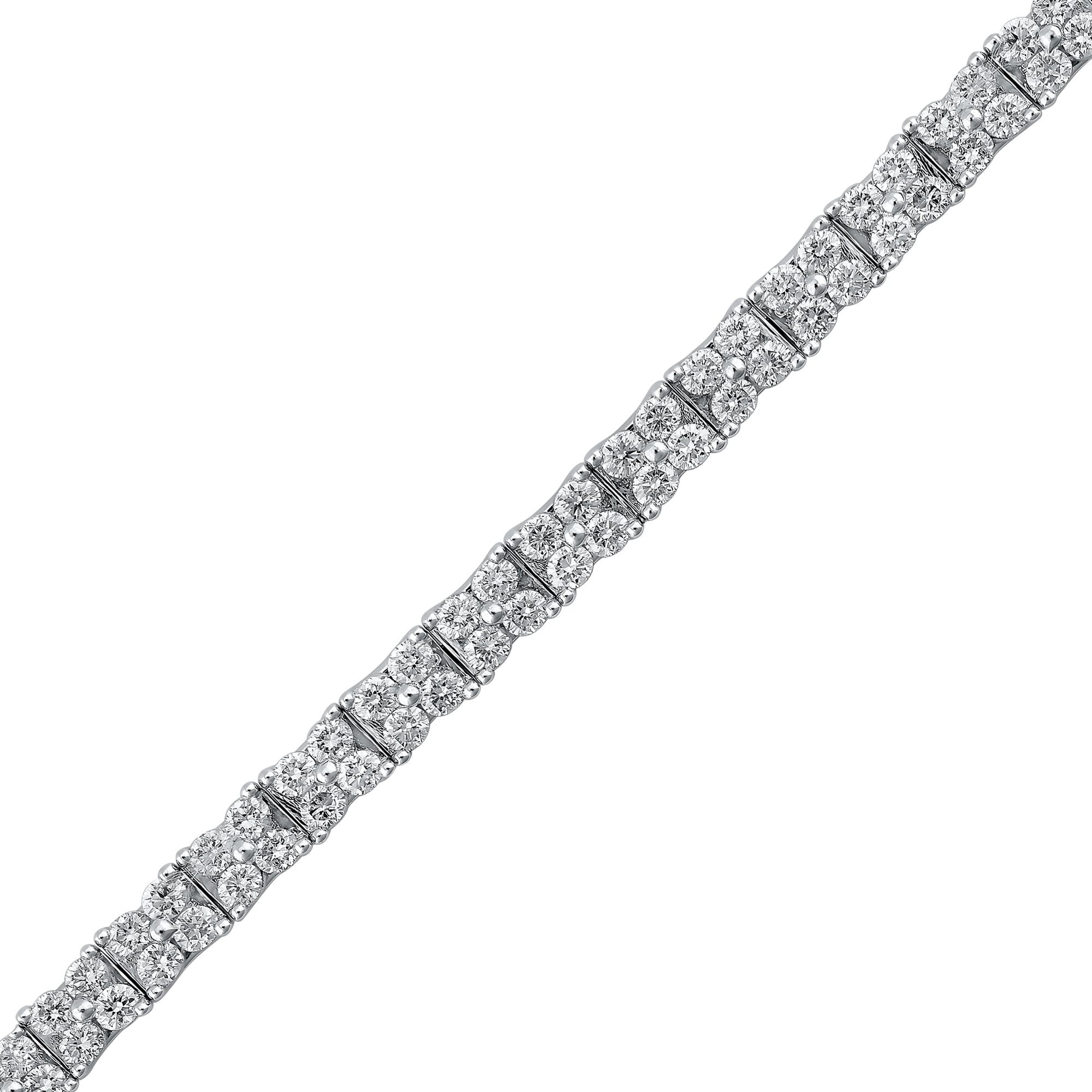 Brilliance Fine Jewelry 4-1/4 Carat Lab Grown Diamond Women Tennis Bracelet in 925 Sterling Silver