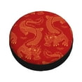 thumbnail image 3 of ZNDUO Hand Drawn Dragon Red Pattern Spare Tire Cover, Universal Fit for Jeep Trailer RV SUV Camper Vehicle Waterproof Dust Tire Cover 14 inch, 3 of 8