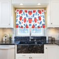 thumbnail image 5 of Yayeee Kitchen Curtains Tier Pair Light Filtering 27"x36" Rod Pocket Short Cafe Window Panel, Playful Strawberries, 5 of 7