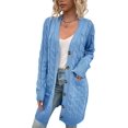 thumbnail image 1 of LAICAIW Womens Cardigan Long Sleeve Cable Knit Sweater Open Front Loose Outwear with Pocket, 1 of 5